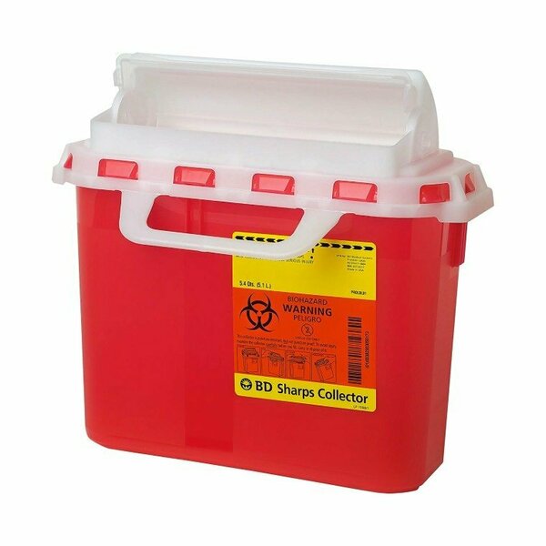 Bd Container Sharps 2 Gal Red Funnel Top, 10PK B-D305435
